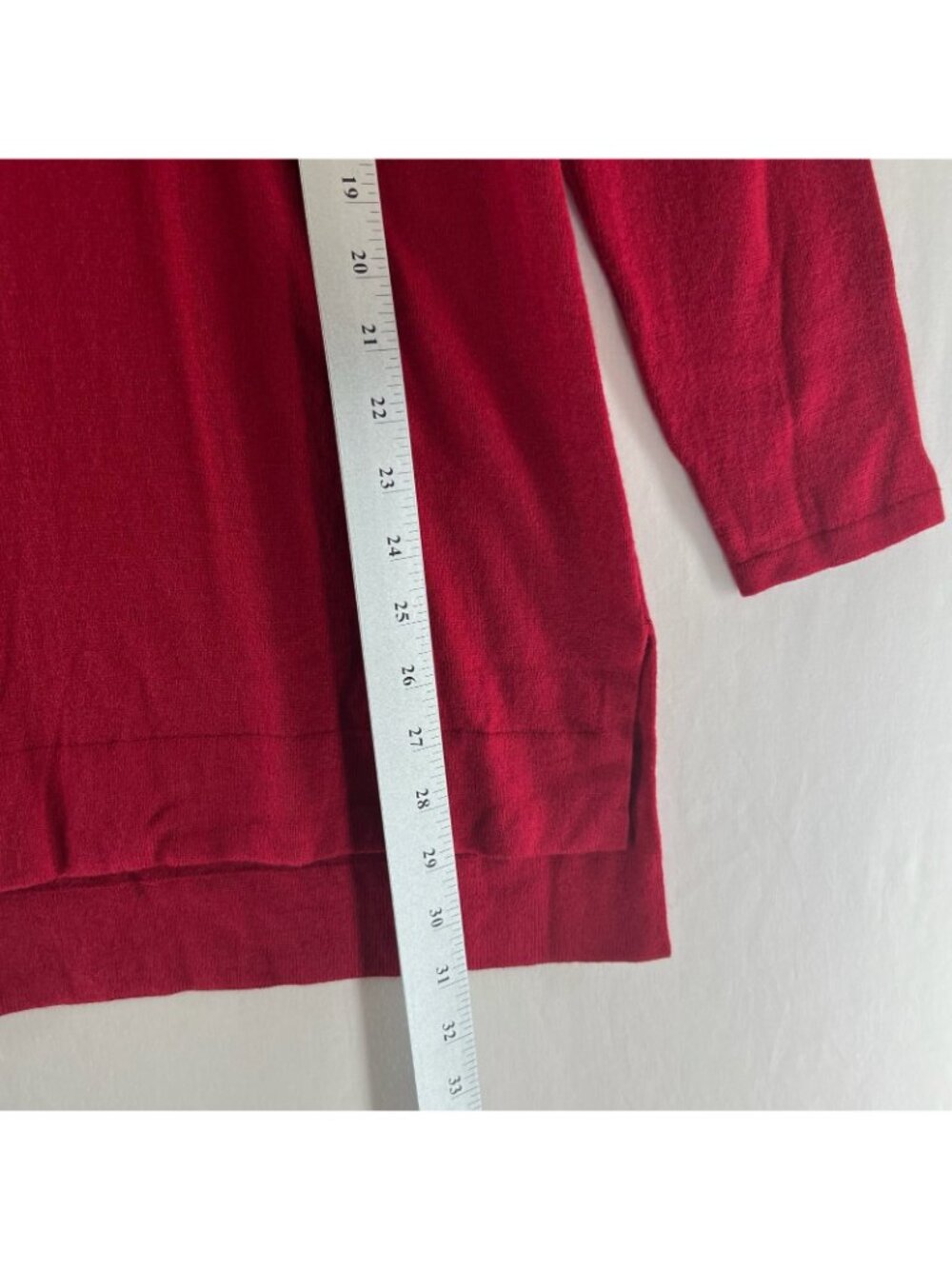 J.Jill Cowl Neck Tunic Sweater Womens XS Knit Long Sleeve Pullover High Low Red - Picture 4 of 13